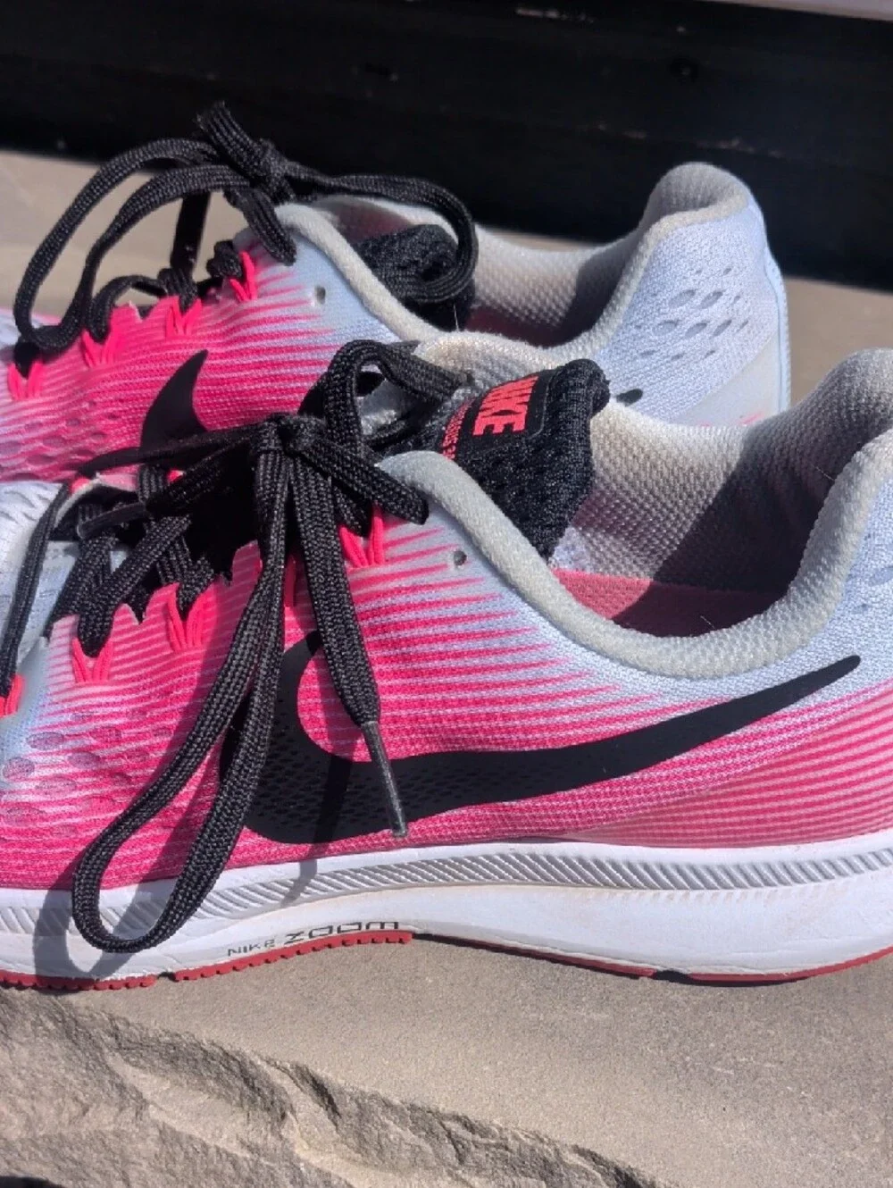 Nike Women's Pink and Gray Running Sneakers